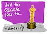 Cartoon: And the OSCAR ... (small) by Jori Niggemeyer tagged heuteist,oscar,oscarnight,humanity,menschlichkeit,auszeichnung,pokal,usa,preisverleihung,statue,frieden,peace,satire,humor,joricartoon,joriniggemeyer,niggemeyer,joachimrniggemeyer,karikatur,cartoonart,illustration,illustrator,witzigebilder,lachen,witzig,cartoondrawing,cartoon