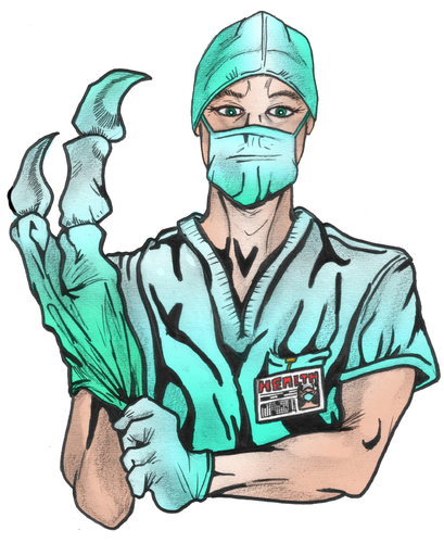 Cartoon: Prehistoric procedures (medium) by javierhammad tagged operation,sanitary,doctor,procedures,medical,surgeon,prehistoric,uniform,operation,sanitary,doctor,procedures,medical,surgeon,prehistoric,uniform