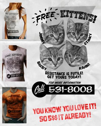 Cartoon: FREE KITTENS! (medium) by gimetzco tagged shirt