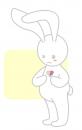 Cartoon: missing heart (small) by coo tagged sad,bunny,freehand,yellow,broken,heart