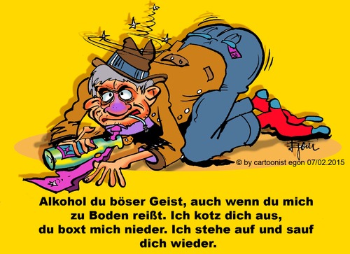 Cartoon: Bruder Alkohol (medium) by Egon58 tagged alkohol,fall,saufen
