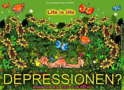 Cartoon: Depressiv??? (medium) by Egon58 tagged depressiv,wiese,chillout