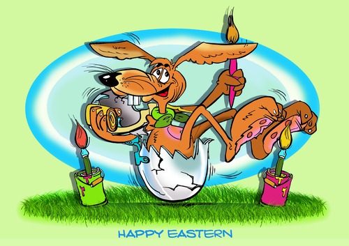 Cartoon: Frohe Ostern1 (medium) by Egon58 tagged eier,ostern,hase