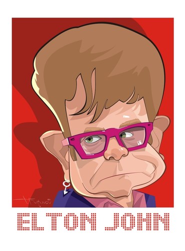 Cartoon: Elton John (medium) by FARTOON NETWORK tagged john,elton,caricature,music,pop,star,england