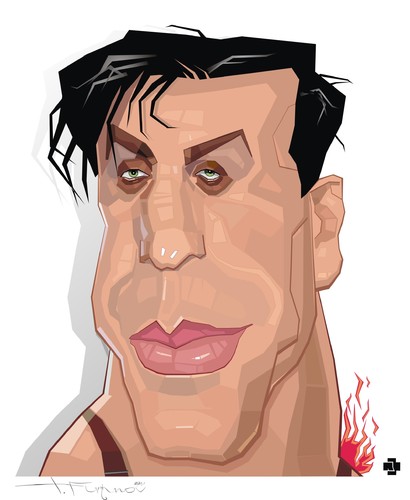 Cartoon: Rammstein Till Lindemann (medium) by FARTOON NETWORK tagged rammstein,till,lindemann,metal,rock