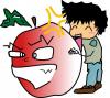 Cartoon: in den sauren apfel beissen.. (small) by Fuu tagged apfel