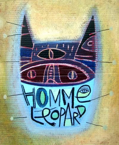 Cartoon: Homme leopard (medium) by Alesko tagged homme,leopard,painting,acrylic