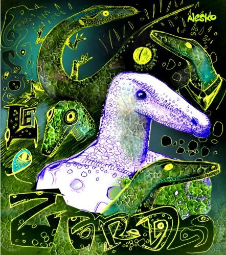 Cartoon: lezard turquoise (medium) by Alesko tagged lezard,documentary,draw,alesko