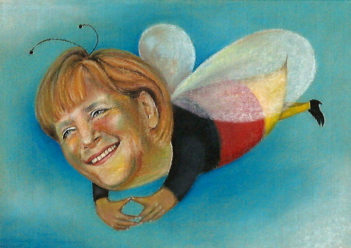 Cartoon: Angela Merkel (medium) by Riina Maido tagged merkel