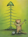 Cartoon: Christmas tree (small) by Riina Maido tagged christmas,tree,cat,fish