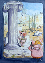 Cartoon: Säule  mit Säule (small) by thomasH tagged säule,griechisch,schwäbisch,versprecher,wortspielerei