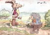 Cartoon: Wettlauf zwischen Hase und Igel (small) by thomasH tagged grimms,märchen,illustration,hase,igel