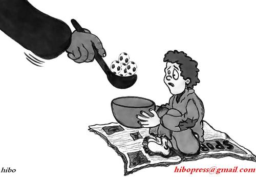 Cartoon: Poverty and ball (medium) by hibo tagged poverty,and,ball