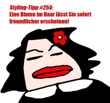 Cartoon: Styling Tipp Nr. 254 (medium) by gisela tagged tipp,frau,gesicht,freundlich,blume