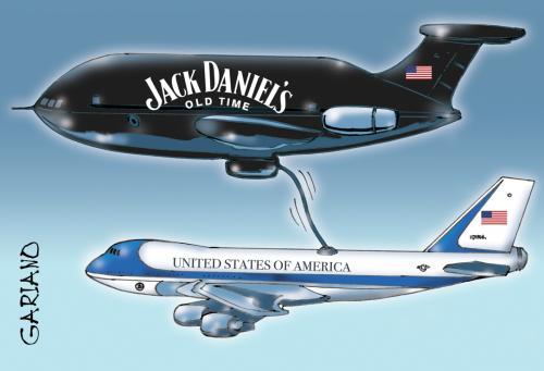 Cartoon: air force one (medium) by massimogariano tagged usa,bush