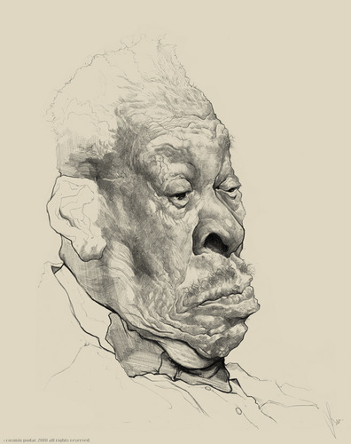 Cartoon: BB King WIP (medium) by cosminpodar tagged cartoon,caricature,drawing