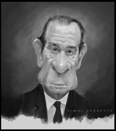 Cartoon: Tommy Lee Jones-caricature (medium) by vim_kerk tagged tommy,lee,jones,caricature,sketch,cartoon