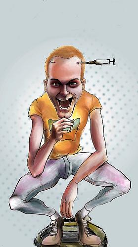 Cartoon: Trainspotting (medium) by Lucaeffe tagged trainspotting,illustration,film,mark,renton