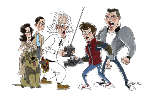 Cartoon: back to the future (medium) by stephen silver tagged back,to,the,future,michael,fox,stephen,silver