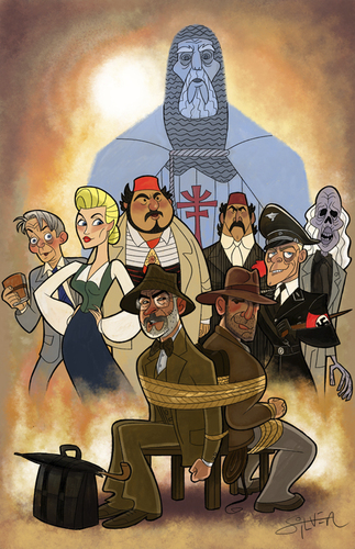 Cartoon: the last crusade (medium) by stephen silver tagged indiana,jones,the,last,crusade,harrison,ford,stephen,silver