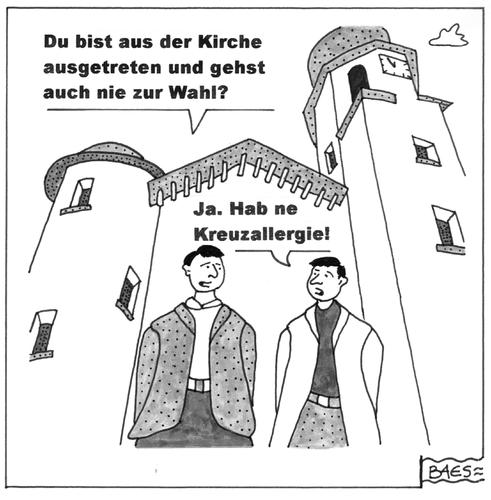 Cartoon: Allergiker (medium) by BAES tagged allergie,allergien,allergiker,kreuzallergie,gesundheit,kirche,kirchenaustritte,wahlen,wähler,weißwähler,politik,mann,männer