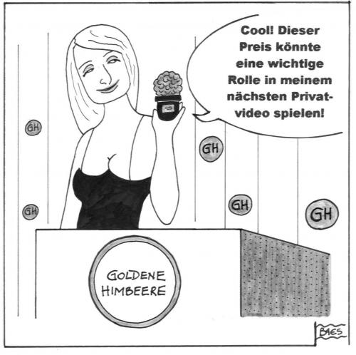 Cartoon: And the winner is Paris Hilton (medium) by BAES tagged paris,hilton,goldene,himbeere,kino,film,verleihung,frau,promi,liebe,reich,erbin,geld