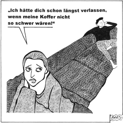 Cartoon: Wenn Frauen auspacken (medium) by BAES tagged koffer,trennung,konflikt,streit,liebe,beziehung,paar,ehe,frau,mann,paar,beziehung,liebe,streit,konflikt,trennung,ehe,frau,mann