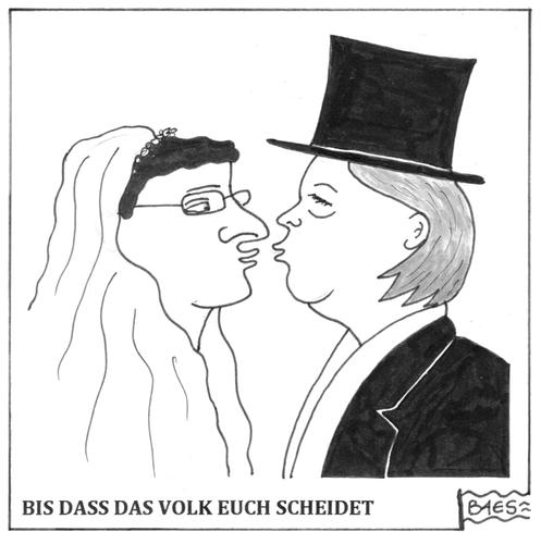 Cartoon: Bis dass das Volk euch scheidet (medium) by BAES tagged angela,merkel,guido,westerwelle,wahl,2009,bundestagswahl,deutschland,schwarz,gelb,wahl,wahlen,bundestagswahlen,fdp,tigerente,schwarz,gelb,cdu,guido westerwelle,guido,westerwelle,koalition,angela merkel,angela,merkel