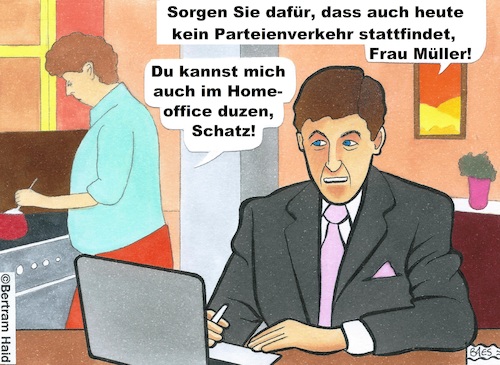 Cartoon: Homeoffice (medium) by BAES tagged corona,coronavirus,virus,covid19,covid,homeoffice,pandemie,krankheit,arbeit,büro,karikatur,cartoon,mann,frau,corona,coronavirus,virus,covid19,covid,homeoffice,pandemie,krankheit,arbeit,büro,karikatur,cartoon,mann,frau