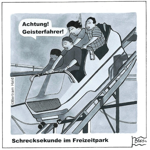 Cartoon: Im Freizeitpark (medium) by BAES tagged geisterfahrer,verkehr,freizeit,freizeitpark,fahren,geschwindigkeit,auto,gefahr,unfall,geisterfahrer,verkehr,freizeit,freizeitpark,fahren,geschwindigkeit,auto,gefahr,unfall