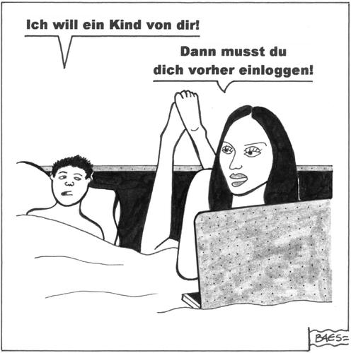 Cartoon: Internetuser intim (medium) by BAES tagged frau,mann,sucht,computer,laptop,schlafzimmer,ehepaar,pärchen,paar,einloggen,schwangerschaft,kinderwunsch,online,internet,internet,kinderwunsch,online,schwangerschaft,einloggen,liebe,familie