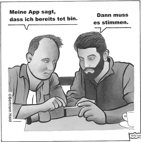 Cartoon: Jetzt gehts App. (medium) by BAES tagged app,technik,smartphone,handy,leben,tod,gesundheit,corona,coronavirus,covid,pandemie,angst,überwachung,online,virtuell,app,technik,smartphone,handy,leben,tod,gesundheit,corona,coronavirus,covid,pandemie,angst,überwachung,online,virtuell