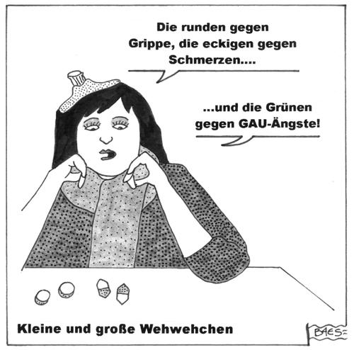 Cartoon: Kleine und große Wehwehchen (medium) by BAES tagged grüne,wahlen,atomkraft,gau,landtagswahl,atomkatastrophe,japan,krank,medikamente,angst,deutschland,grüne,wahlen,atomkraft,gau,landtagswahl,atomkatastrophe,japan,krank,medikamente,angst,deutschland