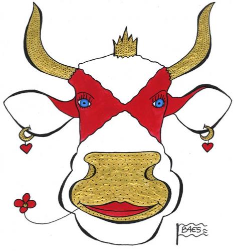 Cartoon: KUH (medium) by BAES tagged kuh,tiere,tier,kühe,cow