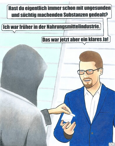Cartoon: Lebensmittelindustrie (medium) by BAES tagged lebensmittelindustrie,lebensmittel,essen,nahrung,gesund,krank,hygiene,chemie,sucht,lebensmittelindustrie,lebensmittel,essen,nahrung,gesund,krank,hygiene,chemie,sucht