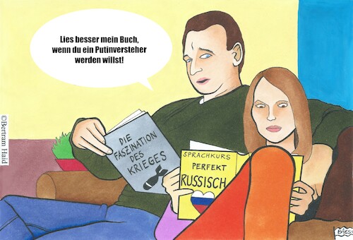 Cartoon: Putinversteher (medium) by BAES tagged putin,krieg,europa,ukraine,russland,bücher,buch,lesen,lektüre,putin,krieg,europa,ukraine,russland,bücher,buch,lesen,lektüre