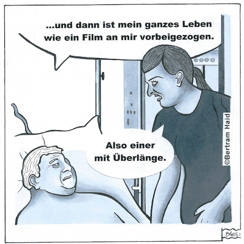 Cartoon: Überlänge (medium) by BAES tagged film,kino,fernsehen,krank,krankenhaus,pflege,tod,sterben,besuch,alt,alter,film,kino,fernsehen,krank,krankenhaus,pflege,tod,sterben,besuch,alt,alter