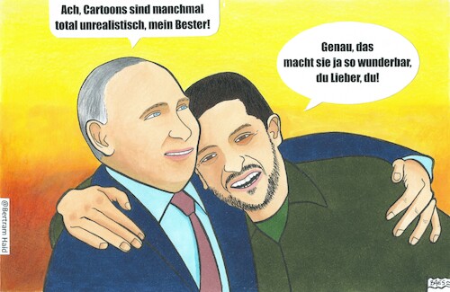 Cartoon: Wunderbar (medium) by BAES tagged putin,selenskyj,krieg,frieden,kunst,fantasie,realiät,traum,ukraine,russland,utopie,putin,selenskyj,krieg,frieden,kunst,fantasie,realiät,traum,ukraine,russland,utopie