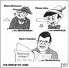 Cartoon: Die dreisten Drei (small) by BAES tagged guttenberg,doktorarbeit,pinocchio,münchhausen,die,dreisten,drei,politik,lügen