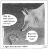 Cartoon: Soja (small) by BAES tagged vegetarier,fleisch,gesund,essen,nahrung,ernährung,tiere,wolf,huhn,lügen,wahrheit,soja