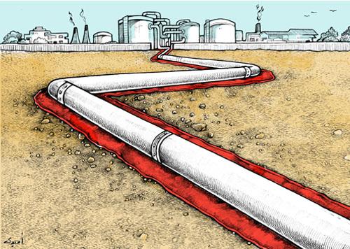 Cartoon: oil (medium) by ombaddi tagged no