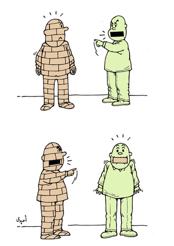 Cartoon: talks ! (medium) by ombaddi tagged no