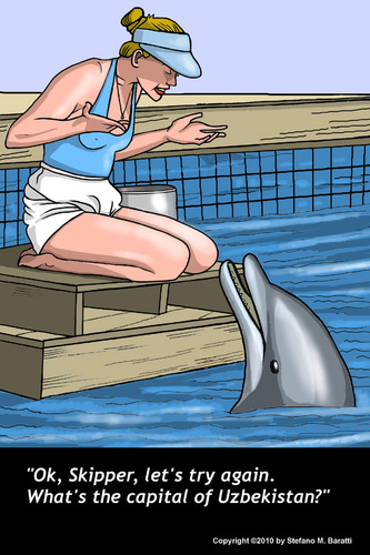Cartoon: Dolphin Trainer (medium) by perugino tagged dolphins,animal,trainers