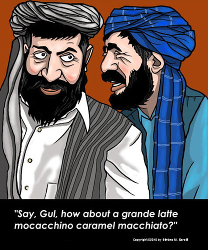 Cartoon: Globalization pros and cons (medium) by perugino tagged globalization,afghanistan,kandahar