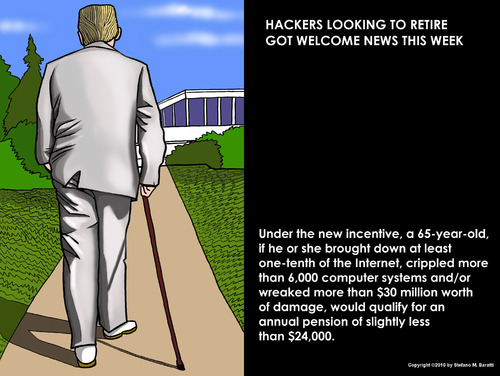 Cartoon: Hackers Retirement Plan (medium) by perugino tagged retirement