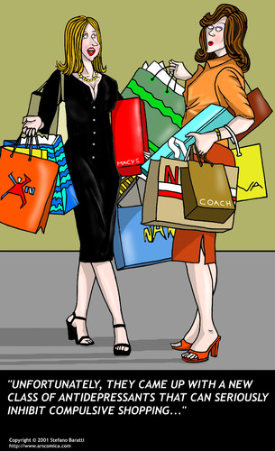 Cartoon: Oniomania (medium) by perugino tagged psychology,shopping