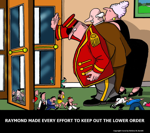 Cartoon: The Doorman (medium) by perugino tagged wealth