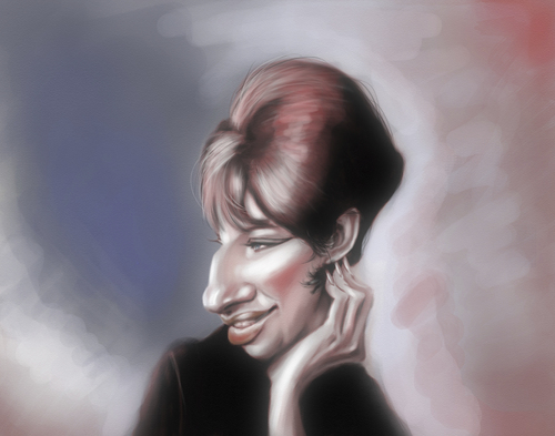 Cartoon: Barbara Streisand (medium) by doodleart tagged celebrity,actress,singer