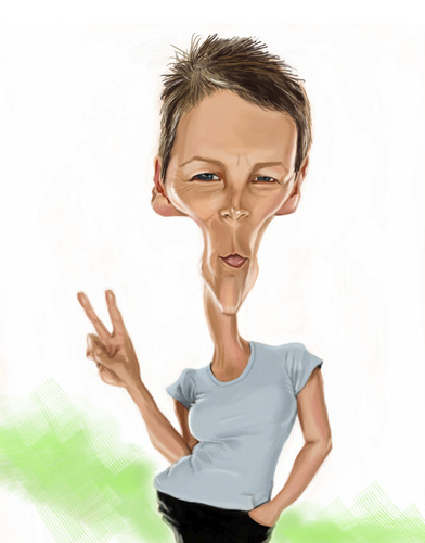 Cartoon: Jamie Lee Curtis (medium) by doodleart tagged jamie,lee,curtis,actress,celebrity