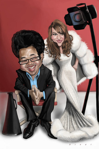 Cartoon: Kay and Kevin (medium) by doodleart tagged kay,kevin,celebrity,fame